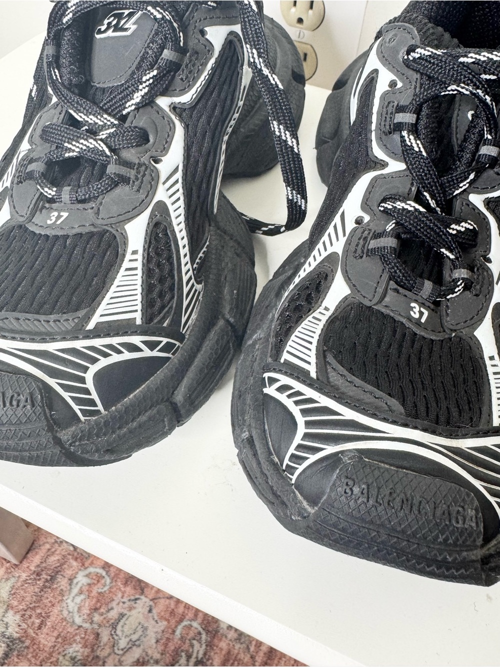 Balenciaga 3XL Sneaker Black/White Size 37 Unisex - Picture 11 of 12